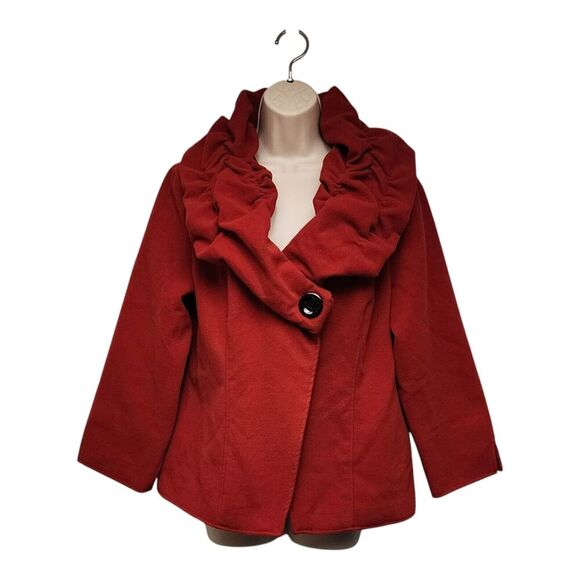 Multiples Women’s Single Breasted Long Sleeve Red Jacket Coat Size Large - Picture 1 of 11